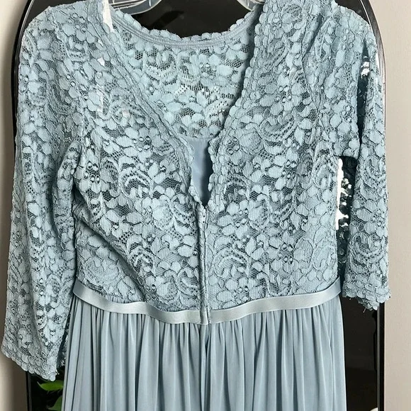 chinese dress ladies A-Line V-Neck 3/4 Sleeves Lace Chiffon Plus Size Bridesmaid Dresses main image 0
